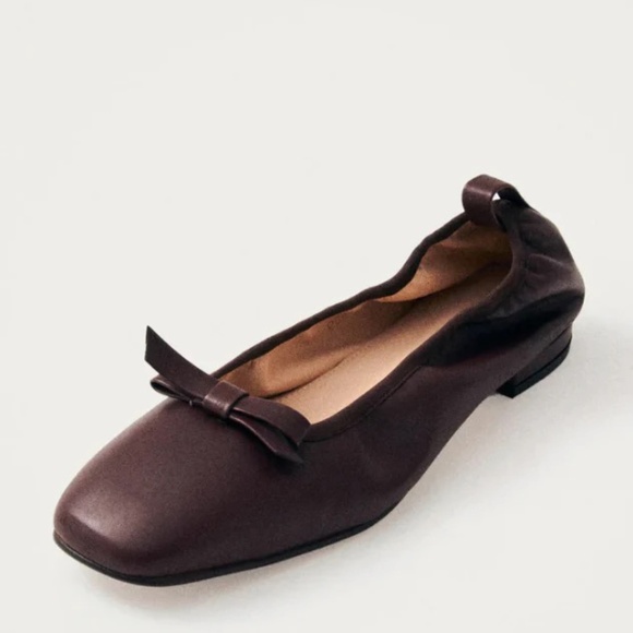 NWT Freya Brown Leather Ballet Flats - Picture 3 of 4